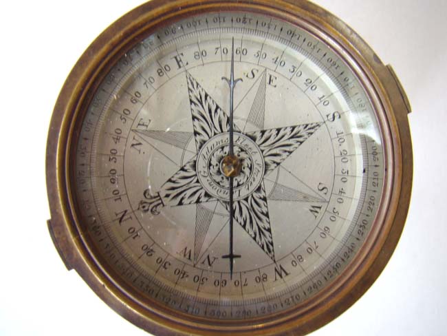 A fine 18th century Surveyor's compass by George Adams, Royal Instrument Maker to the Prince of Wales, circa 1760-1770